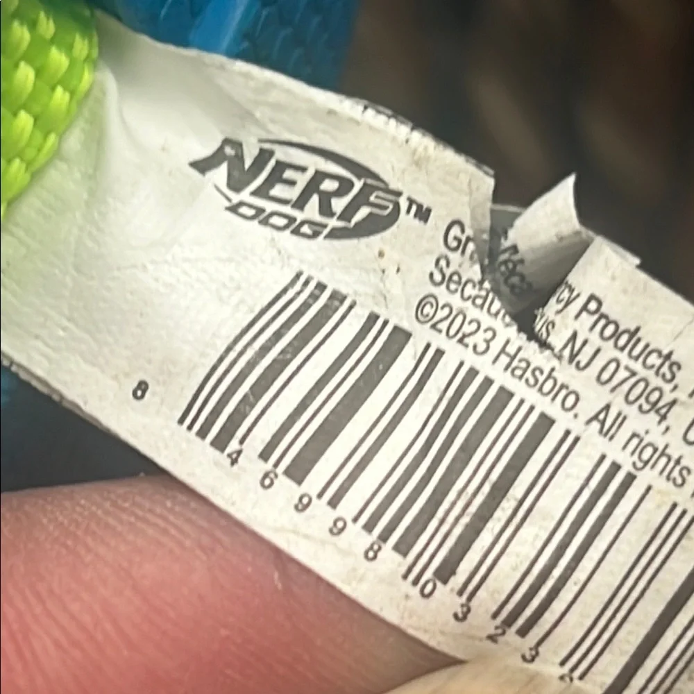 Nerf Dog Blue and Neon Green Crinkle Ball